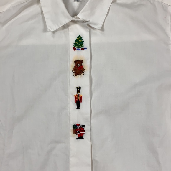 Christmas Button-Down Long Sleeve Blouse, 10 - Picture 9 of 12